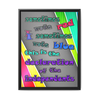 declaration of the independents - framed canvas art (rainbow split)