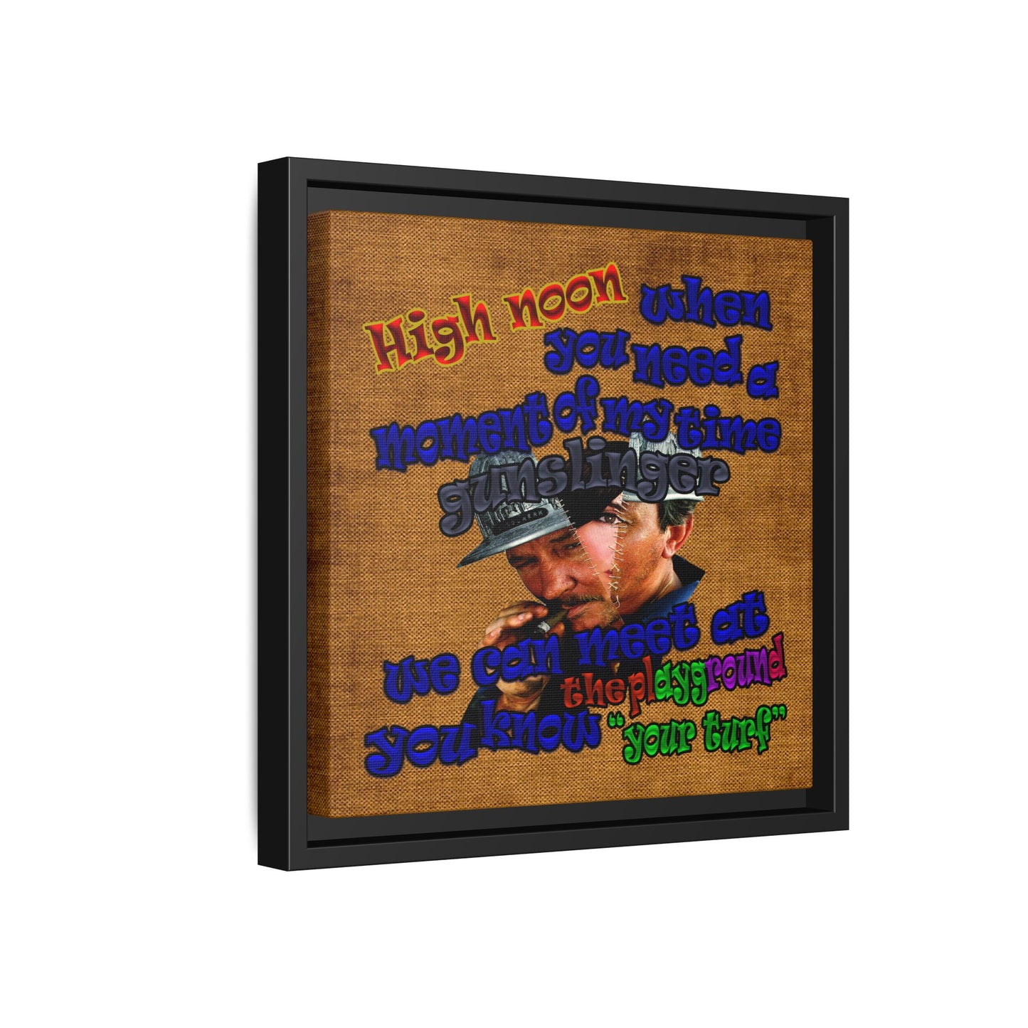 high noon - framed canvas art (brown papyrus)