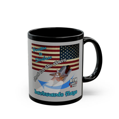 shoot for the stars - Black Mug (light grey)