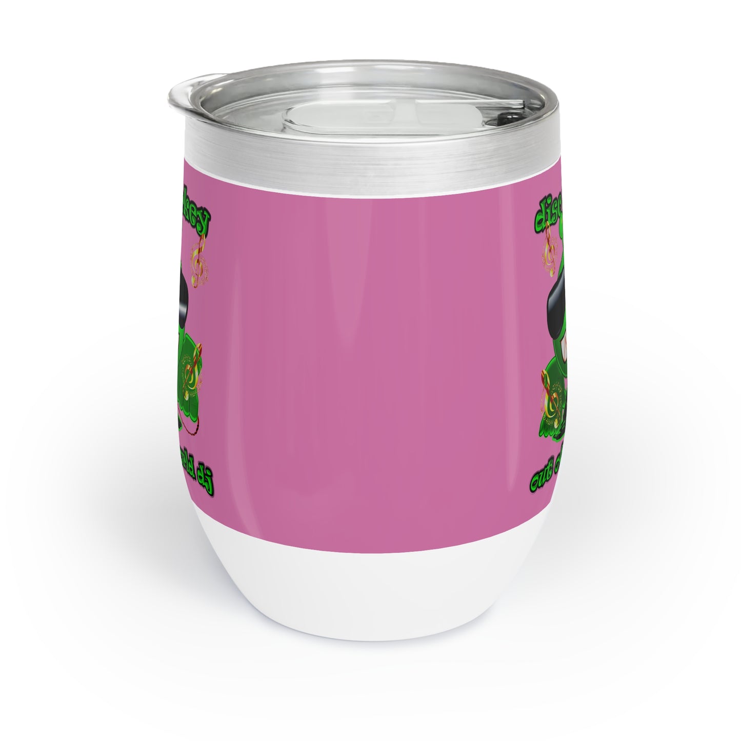 disc jockey - Chill Wine Tumbler (light pink)