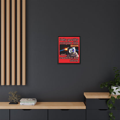 defy conquer reach - framed canvas art (red)