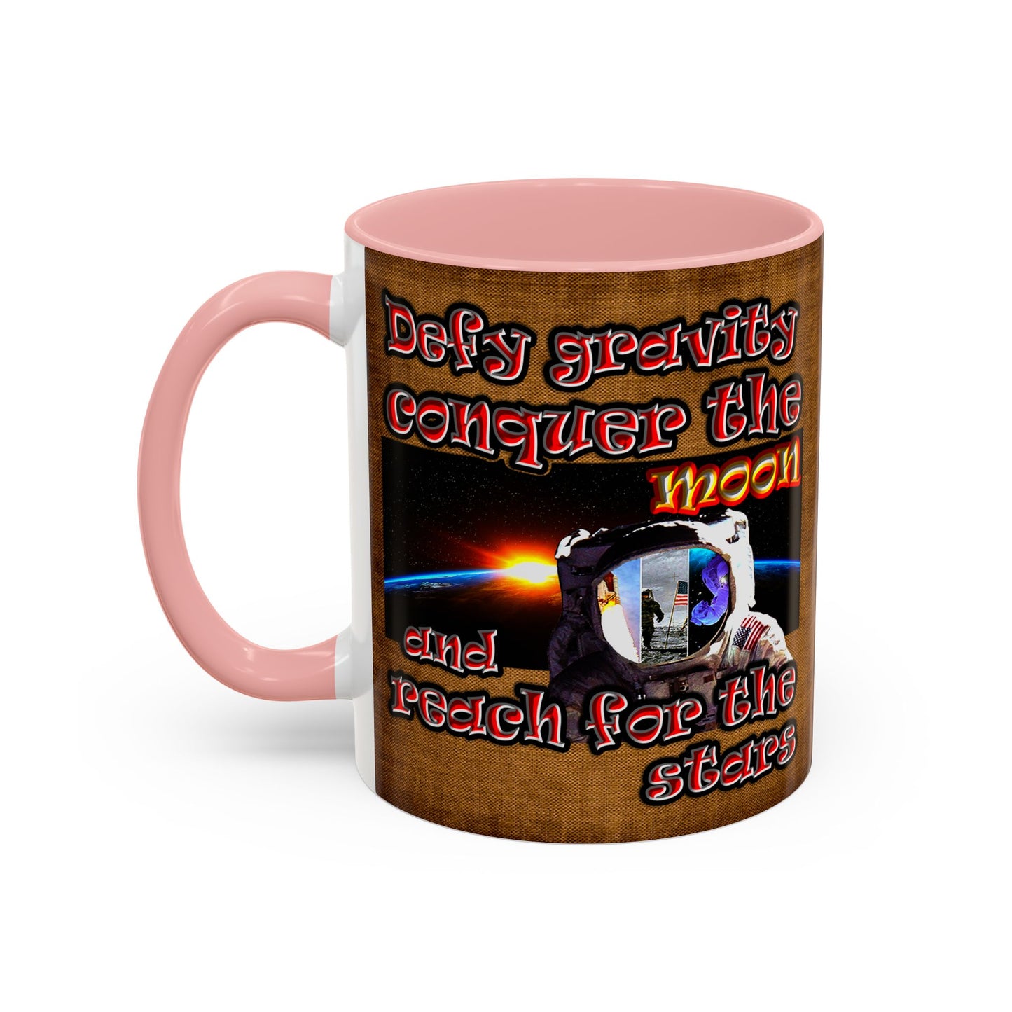 defy conquer reach - Accent Mug (brown papyrus)