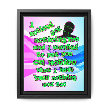 noticed you noticing - framed canvas art (light blue-pink wave)