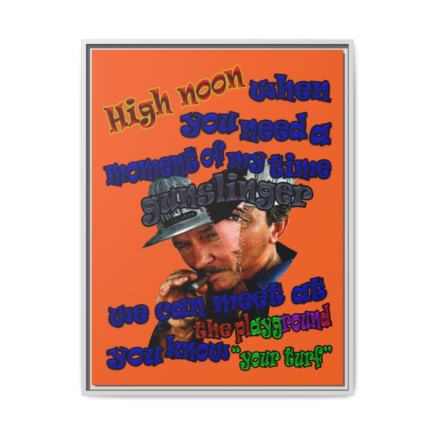 high noon - framed canvas art (orange)