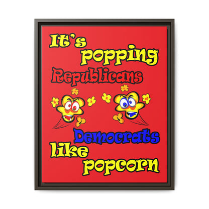 popping like popcorn - framed canvas art (red)