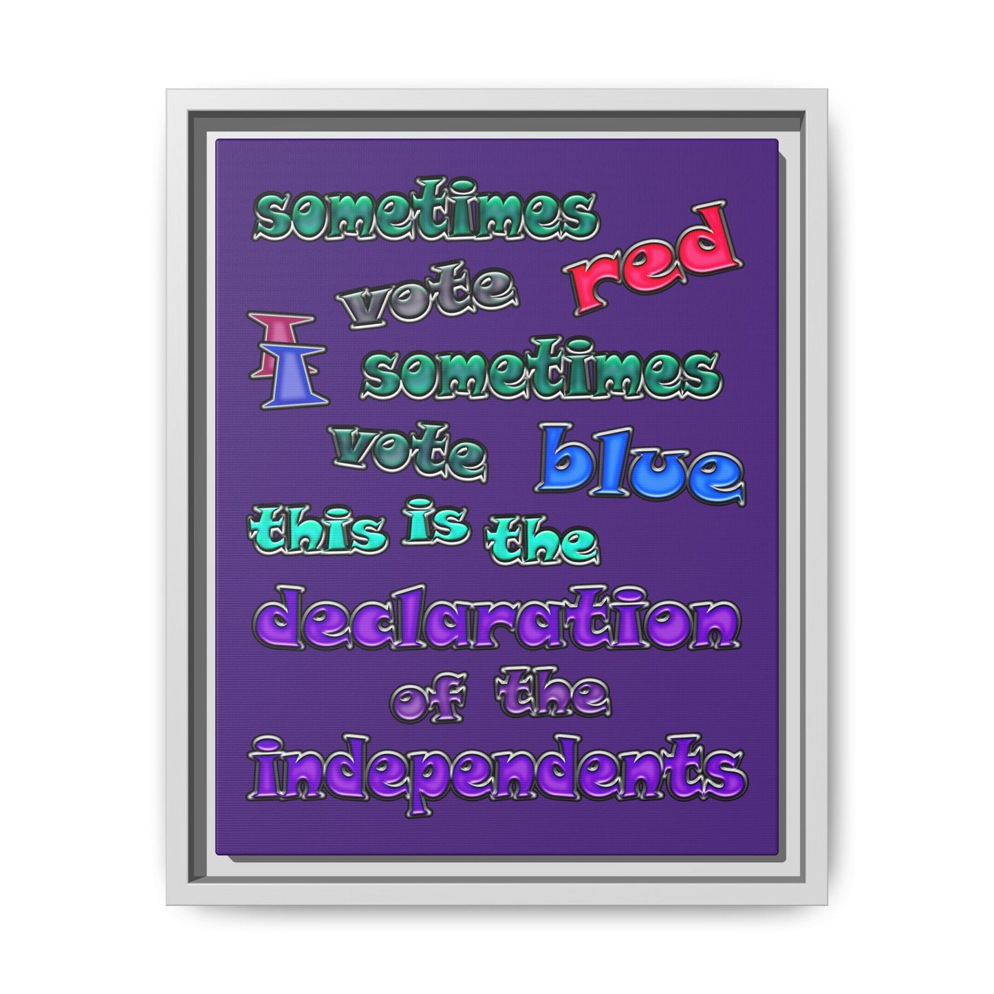 declaration of the independents - framed canvas art (purple)