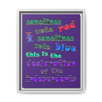 declaration of the independents - framed canvas art (purple)
