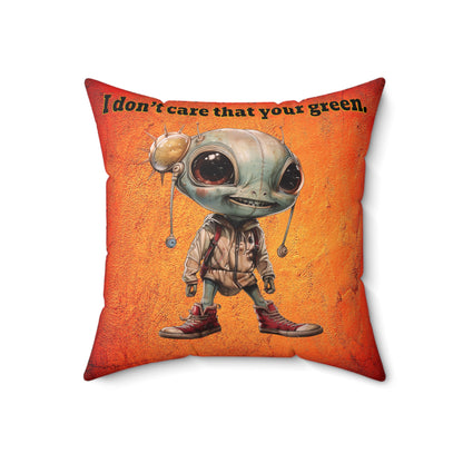 I don't care that your grey - Faux Suede Square Pillow - (burnt orange)