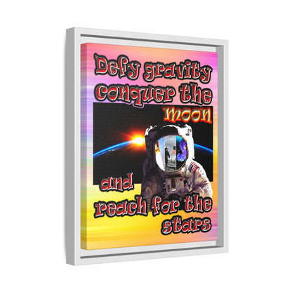 defy conquer reach - framed canvas art (color blur)