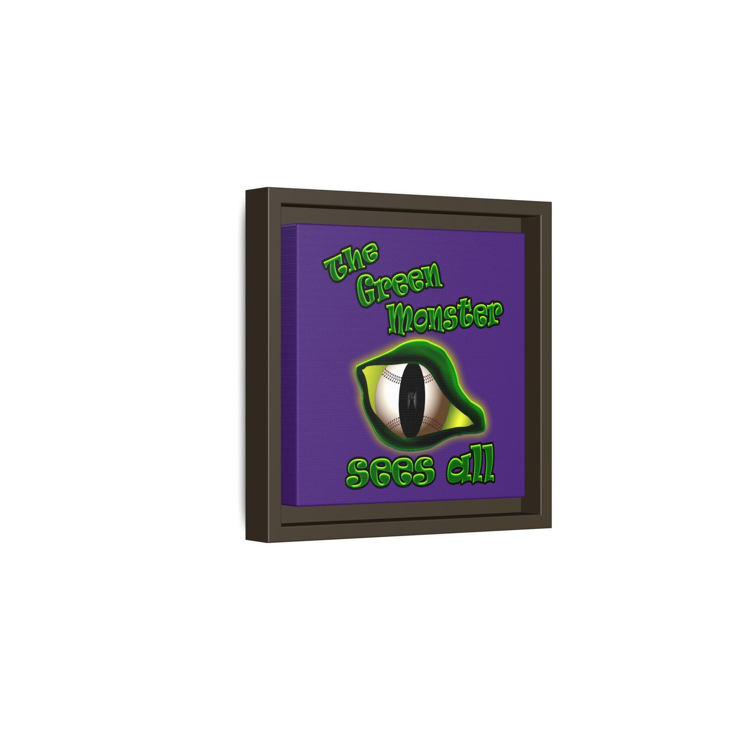 green monster - framed canvas art (purple)