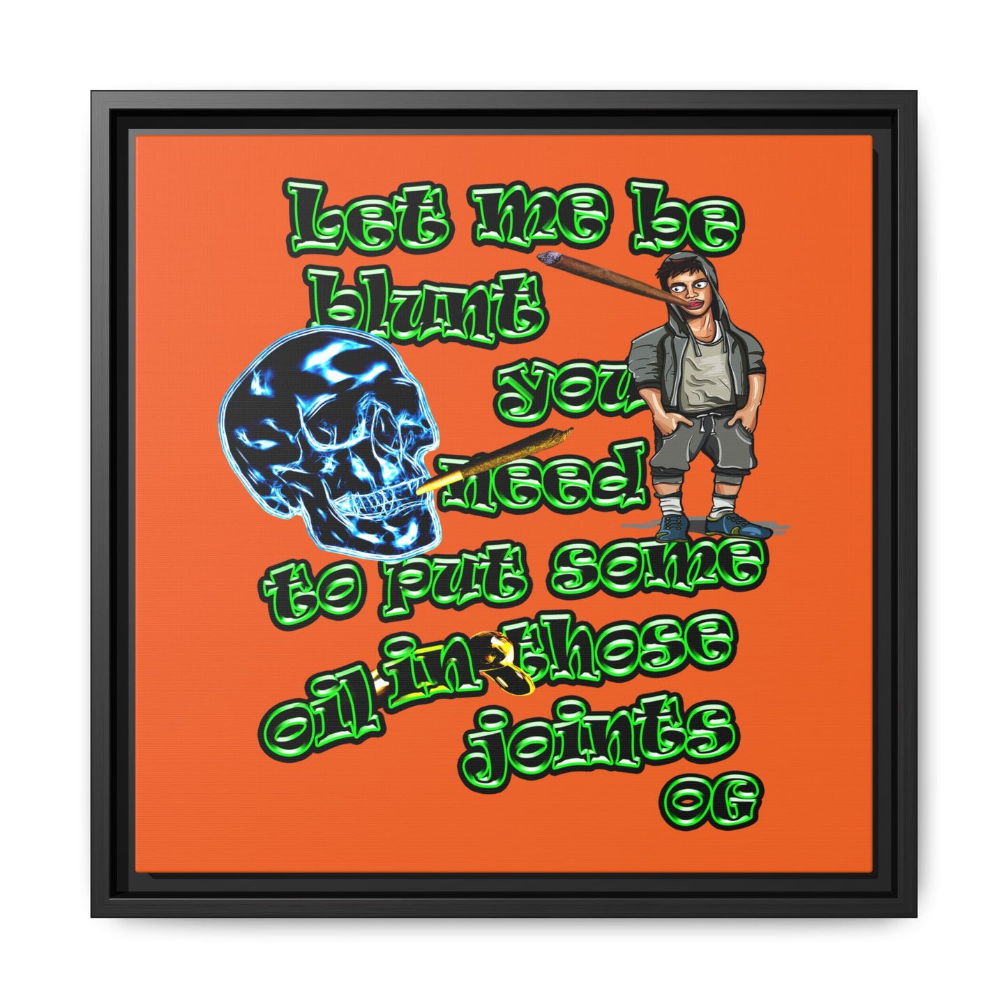 og - framed canvas art (orange)