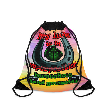 my luck - Drawstring Bag (color blur)