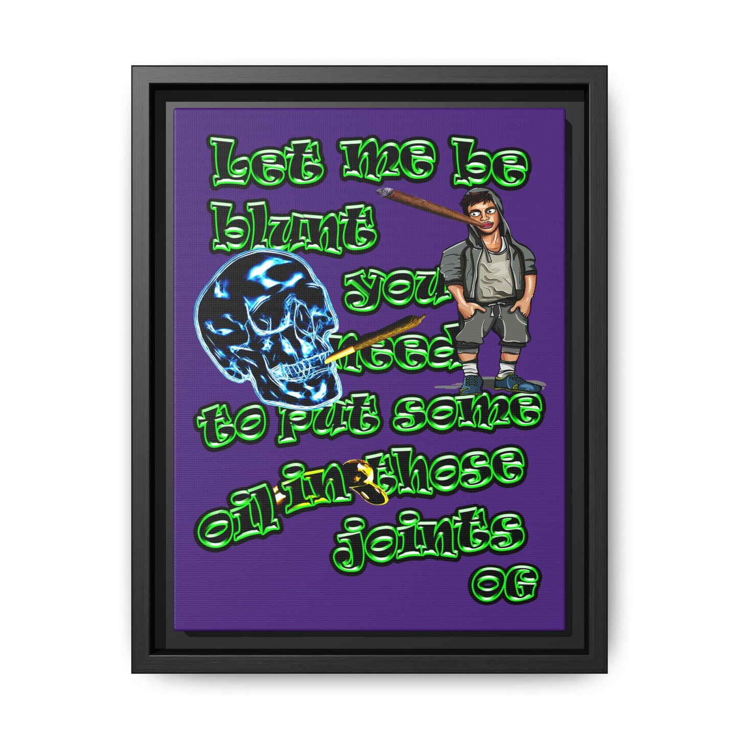 og - framed canvas art (purple)