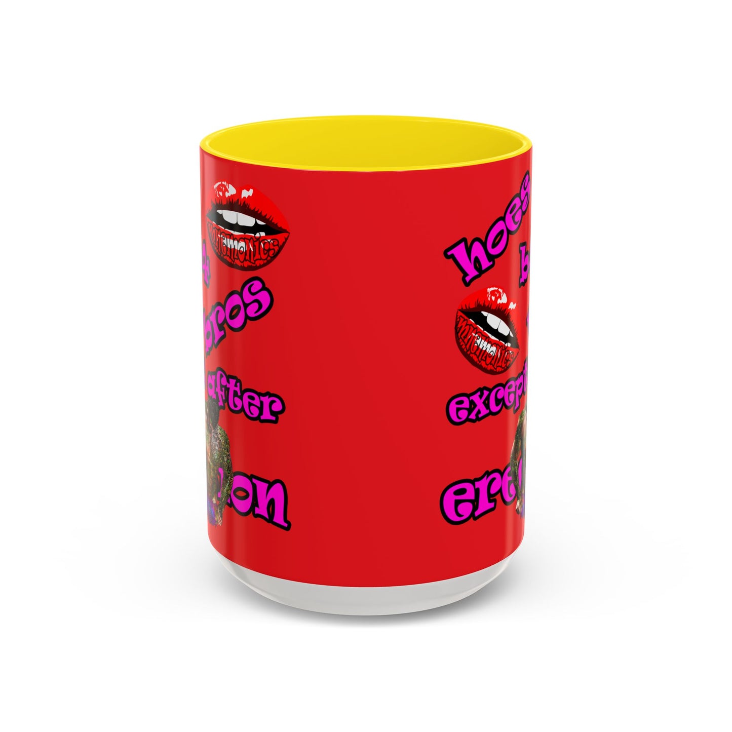 hoes b4 bros - Accent Mug (red)