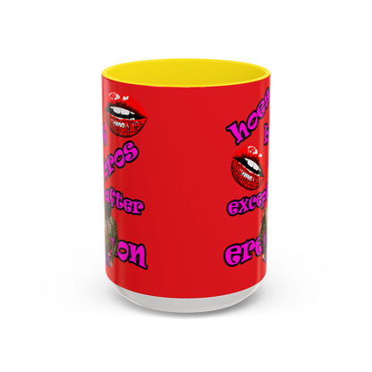 hoes b4 bros - Accent Mug (red)