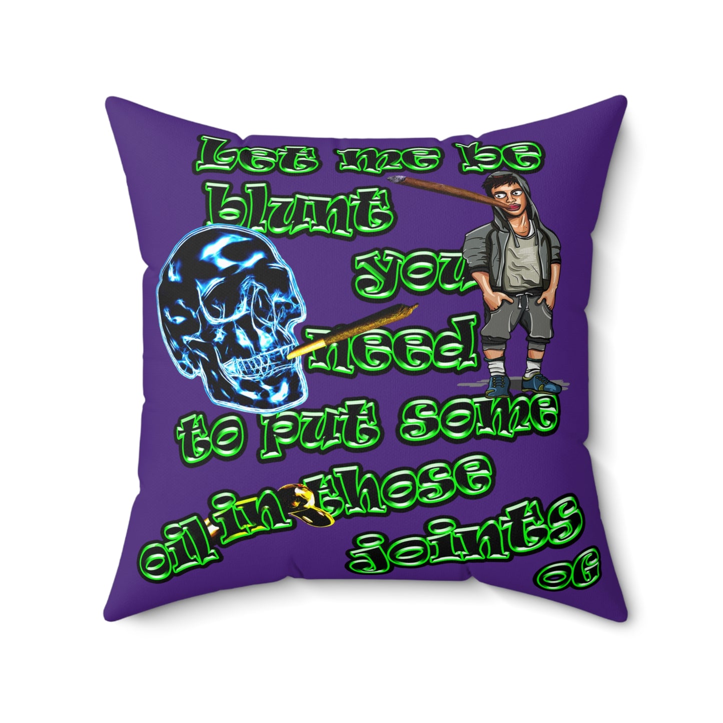 og - Spun Polyester Square Pillow - (purple)