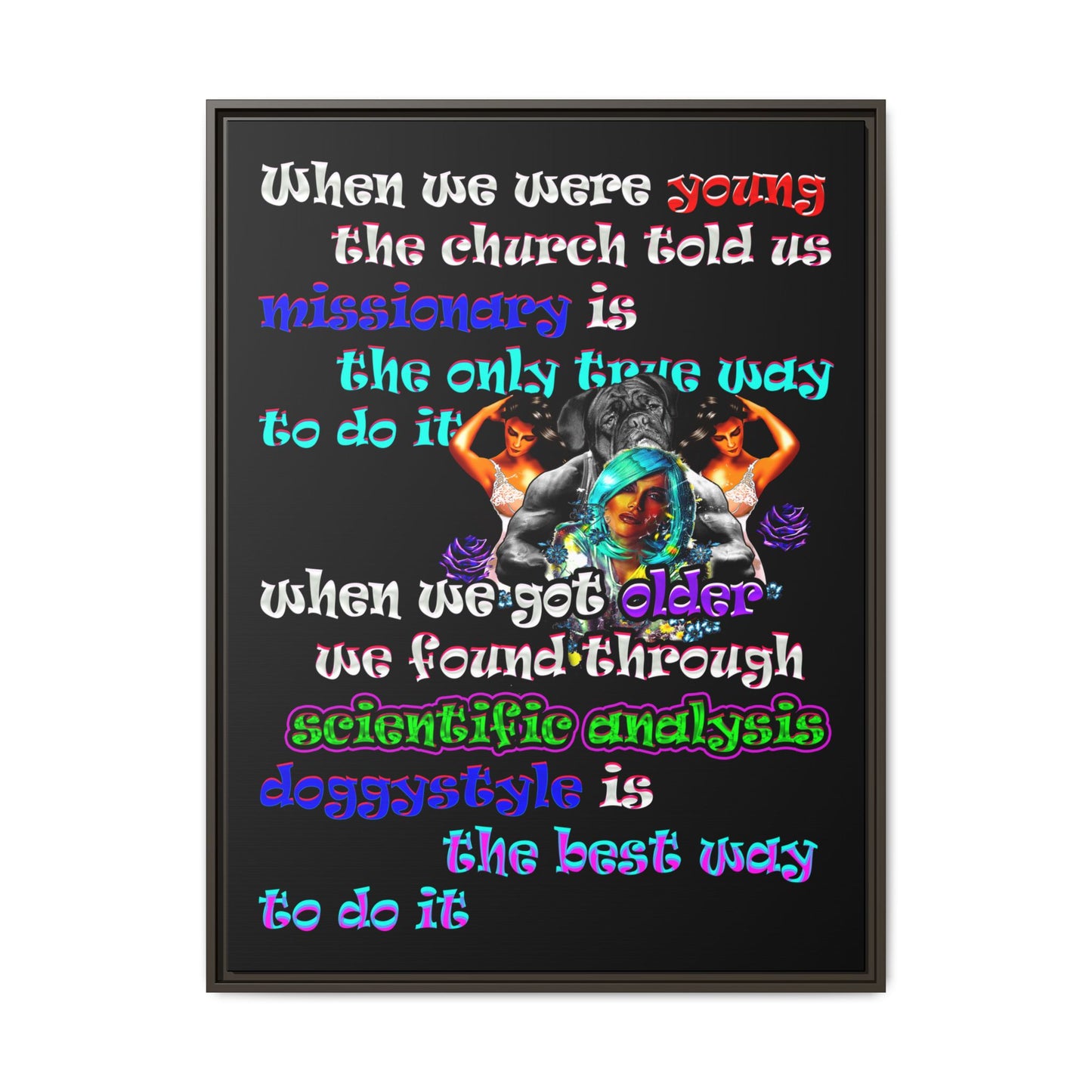 doggystyle - framed canvas art (black)