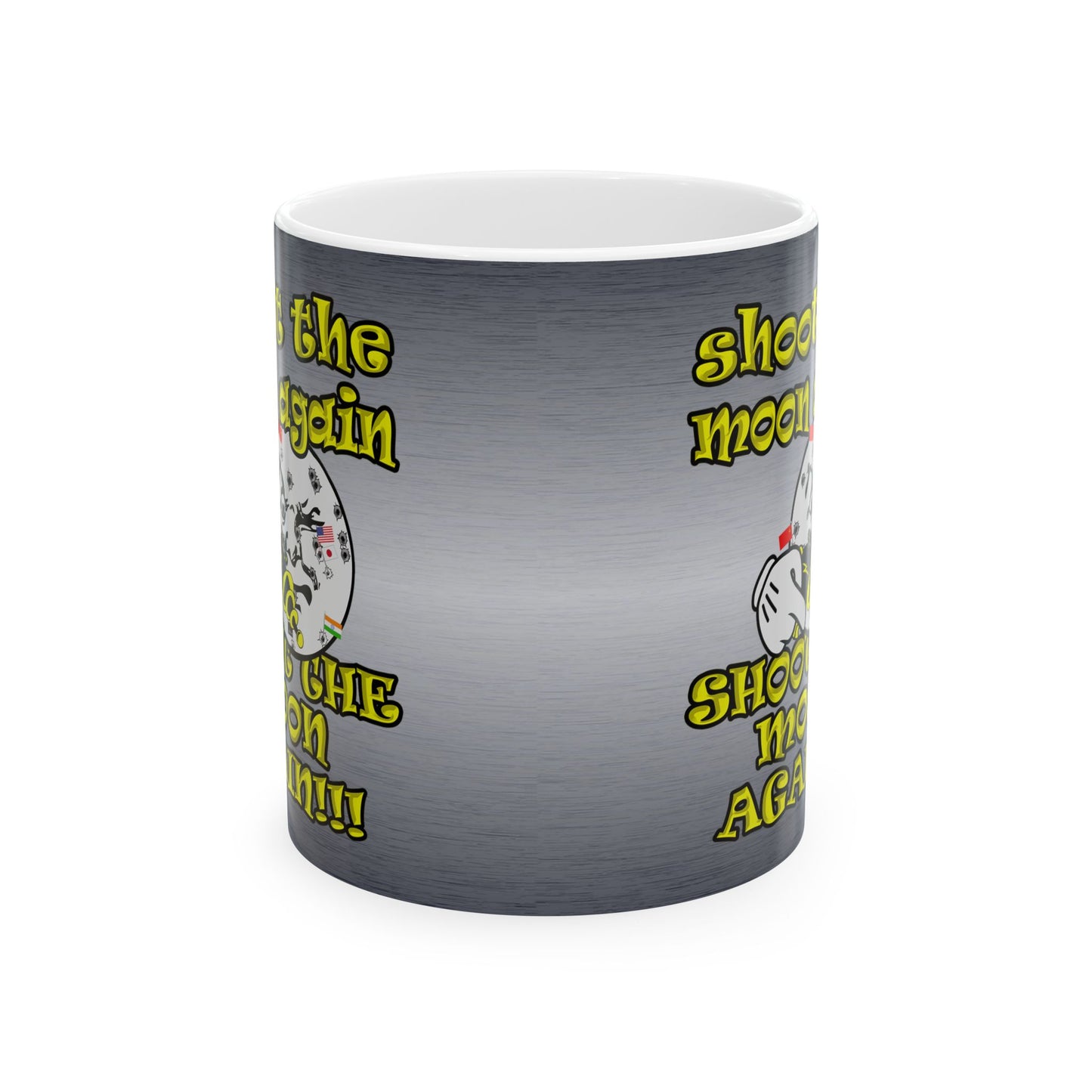 shoot the moon again - White Mug (brushed nickel)