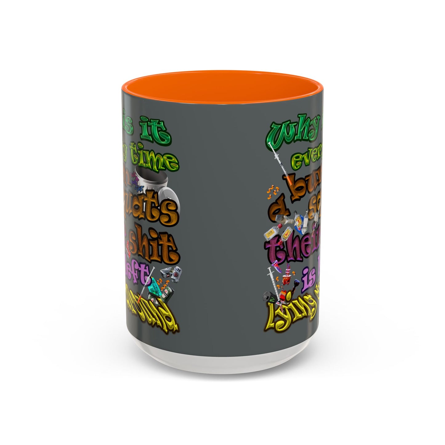 the bum's shit - Accent Mug (dark grey)