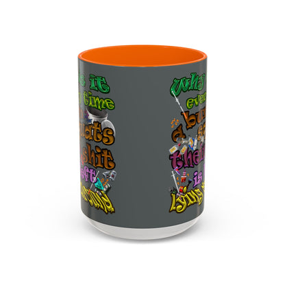 the bum's shit - Accent Mug (dark grey)