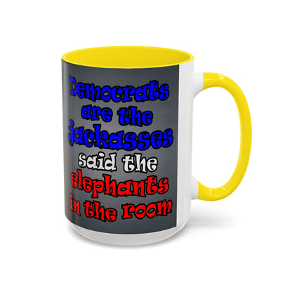 donkeys and elephants - Accent Mug (grey-light grey)