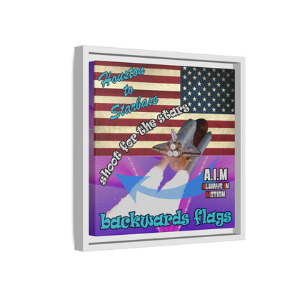 shoot for the stars - framed canvas art (purple-pink wave)