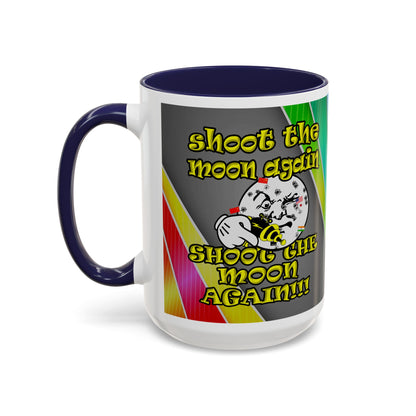 shoot the moon again - Accent Mug (rainbow split)