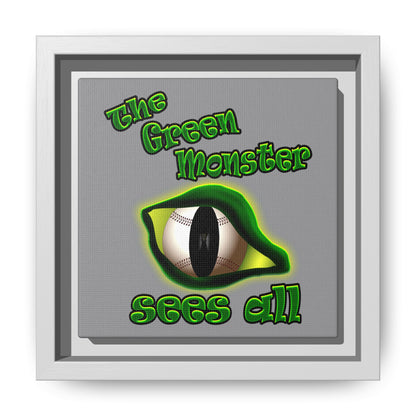 green monster - framed canvas art (grey)