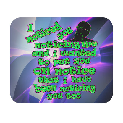 noticed you noticing - Mouse Pad (Rectangle) (grey-pink wave)