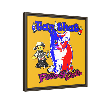 tag that - framed canvas art (yellow)