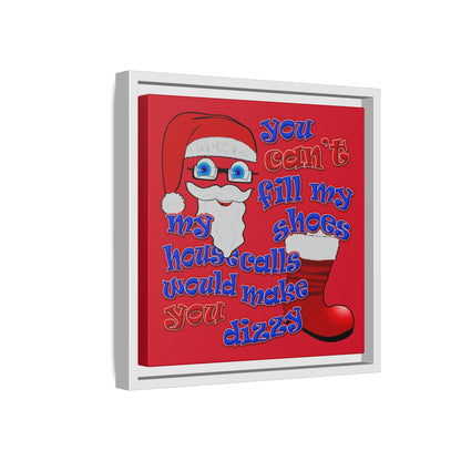 santa's shoes - framed canvas art (dark red)