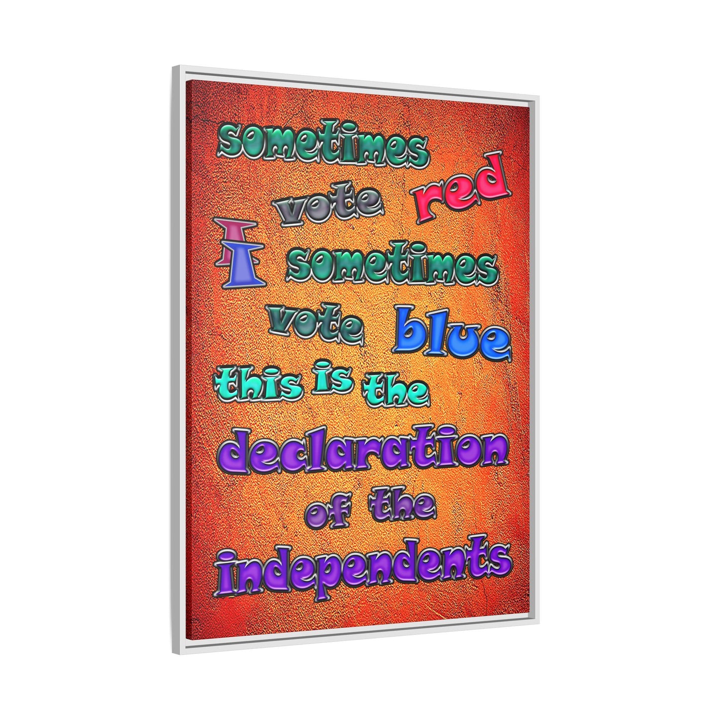 declaration of the independents - framed canvas art (burnt orange)