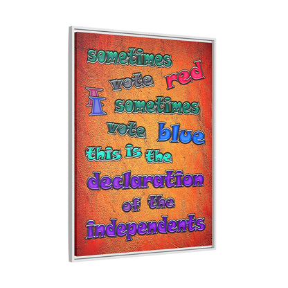 declaration of the independents - framed canvas art (burnt orange)