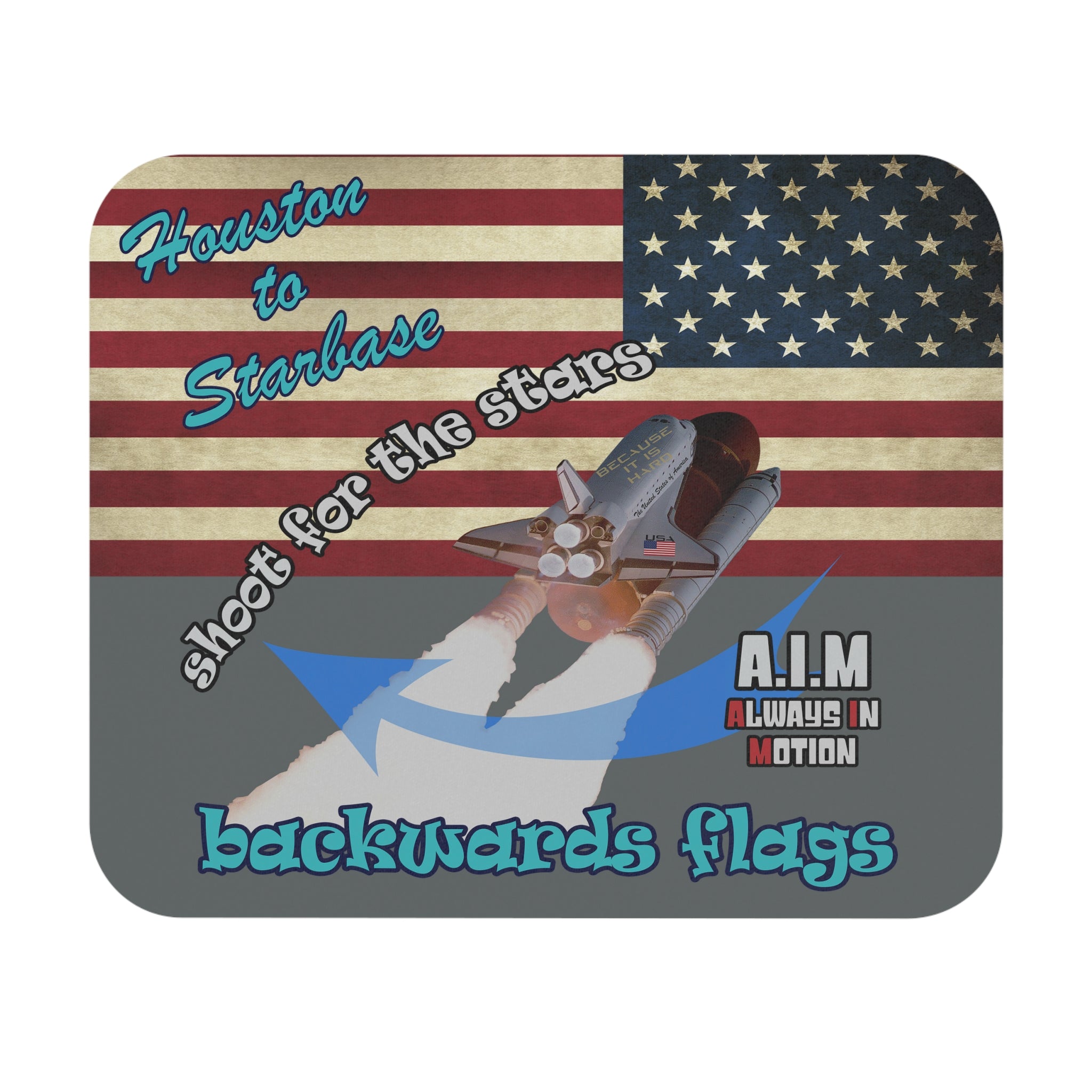 shoot for the stars - Mouse Pad (Rectangle) - (dark grey)