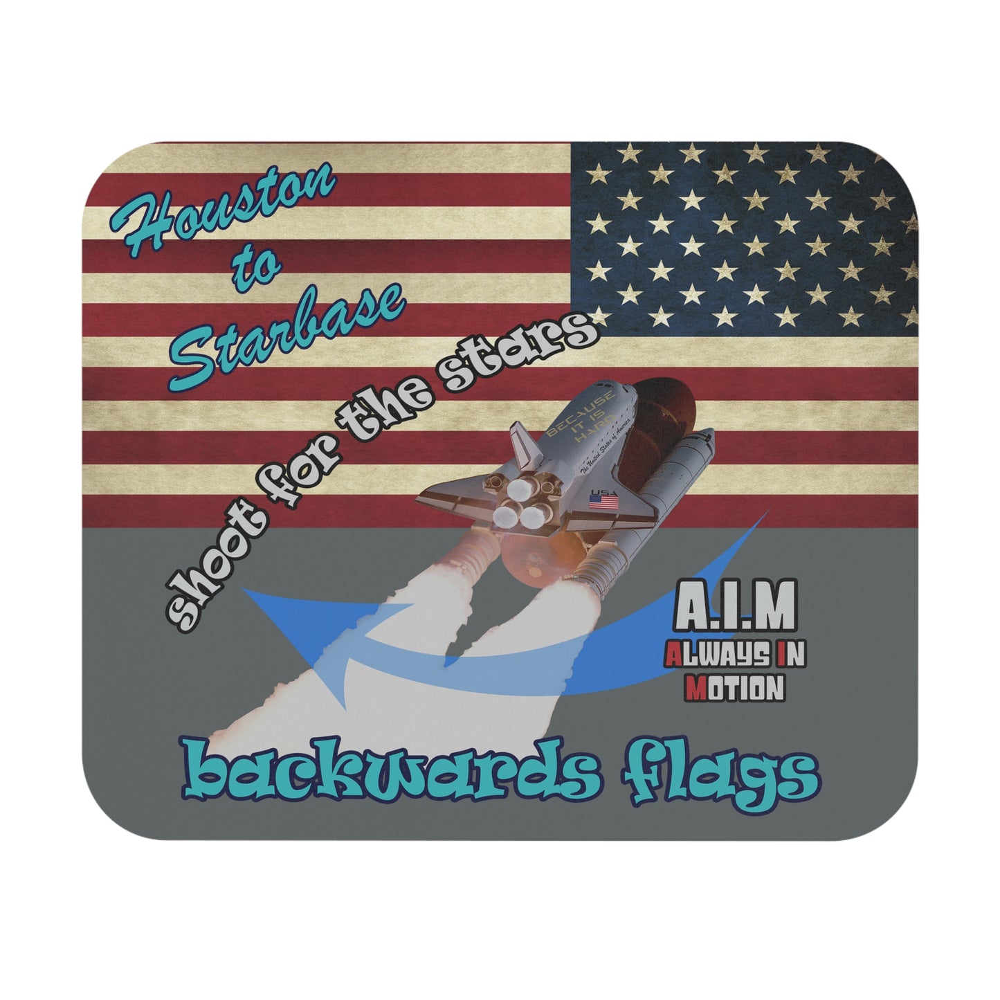 shoot for the stars - Mouse Pad (Rectangle) - (dark grey)