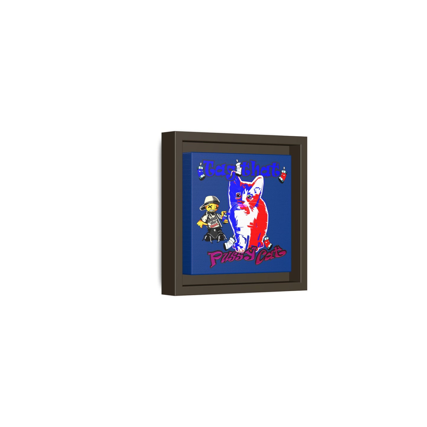 tag that - framed canvas art (dark blue)