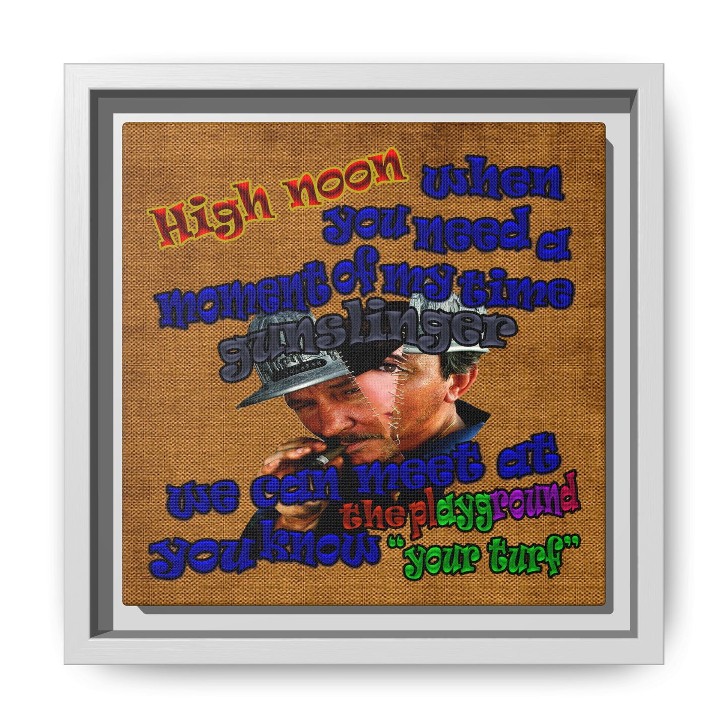 high noon - framed canvas art (brown papyrus)