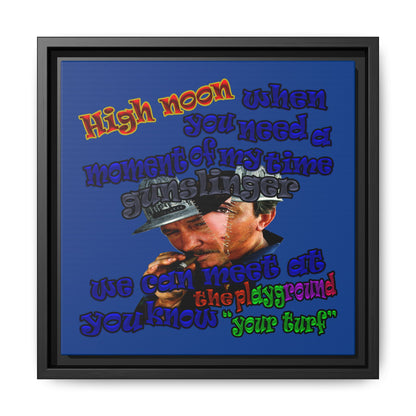 high noon - framed canvas art (dark blue)