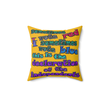declaration of the independents - Spun Polyester Square Pillow - (yellow)