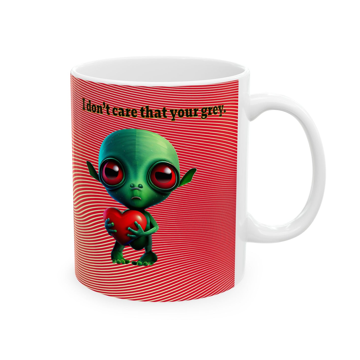 I don't care that your grey - White Mug (yellow-orange wave)
