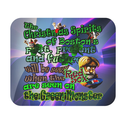 christmas spirits of boston - Mouse Pad (Rectangle) (grey-pink wave)