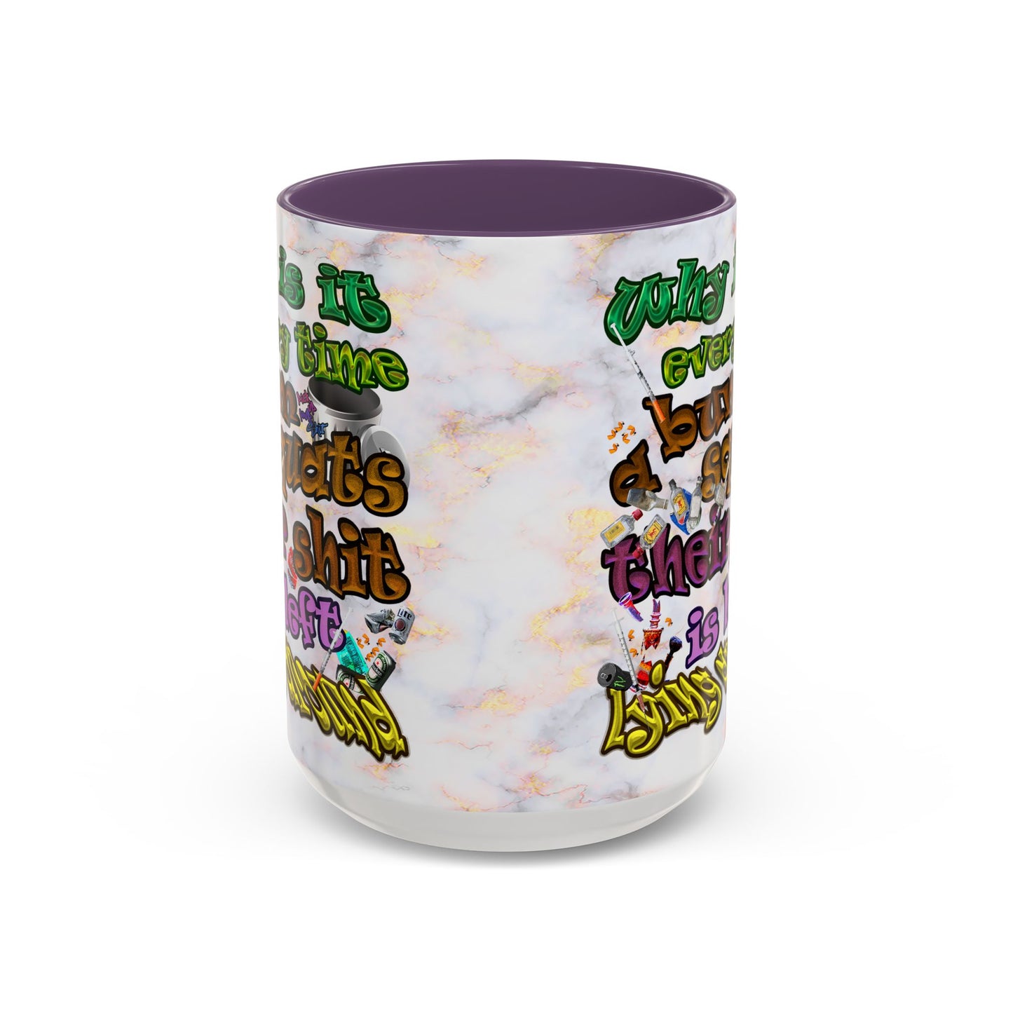 the bum's shit - Accent Mug (white marble)