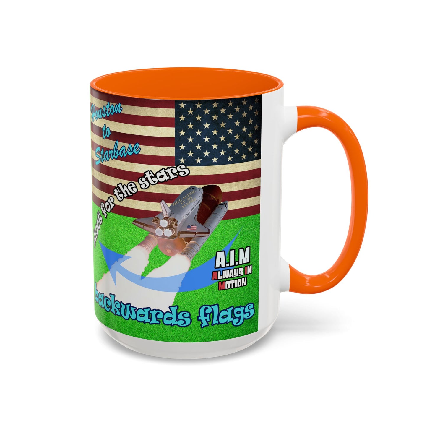 shoot for the stars - Accent Mug (green turf)
