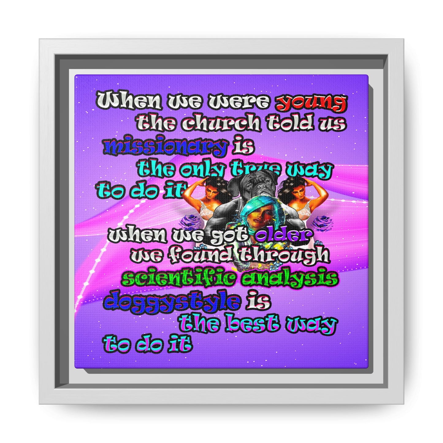 doggystyle - framed canvas art (purple-pink wave)