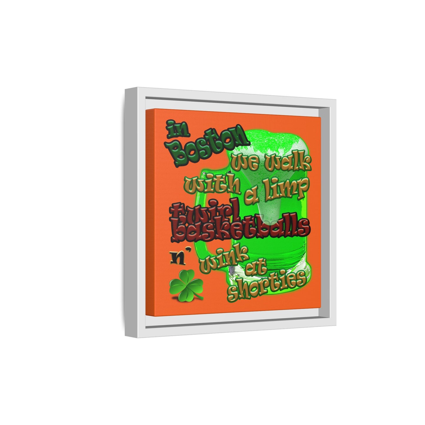 celtics logo - framed canvas art (orange)