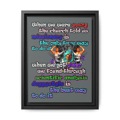 doggystyle - framed canvas art (dark grey)