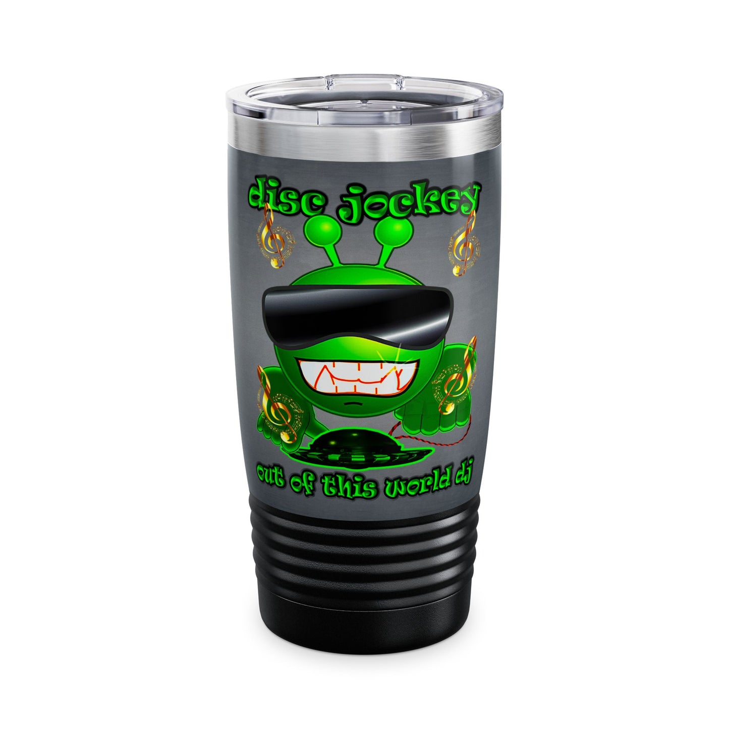 disc jockey - Ringneck Tumbler, 20oz (grey-light grey)