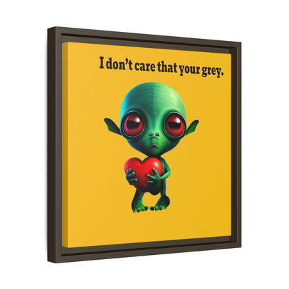 I don't care that your grey - framed canvas art (yellow)