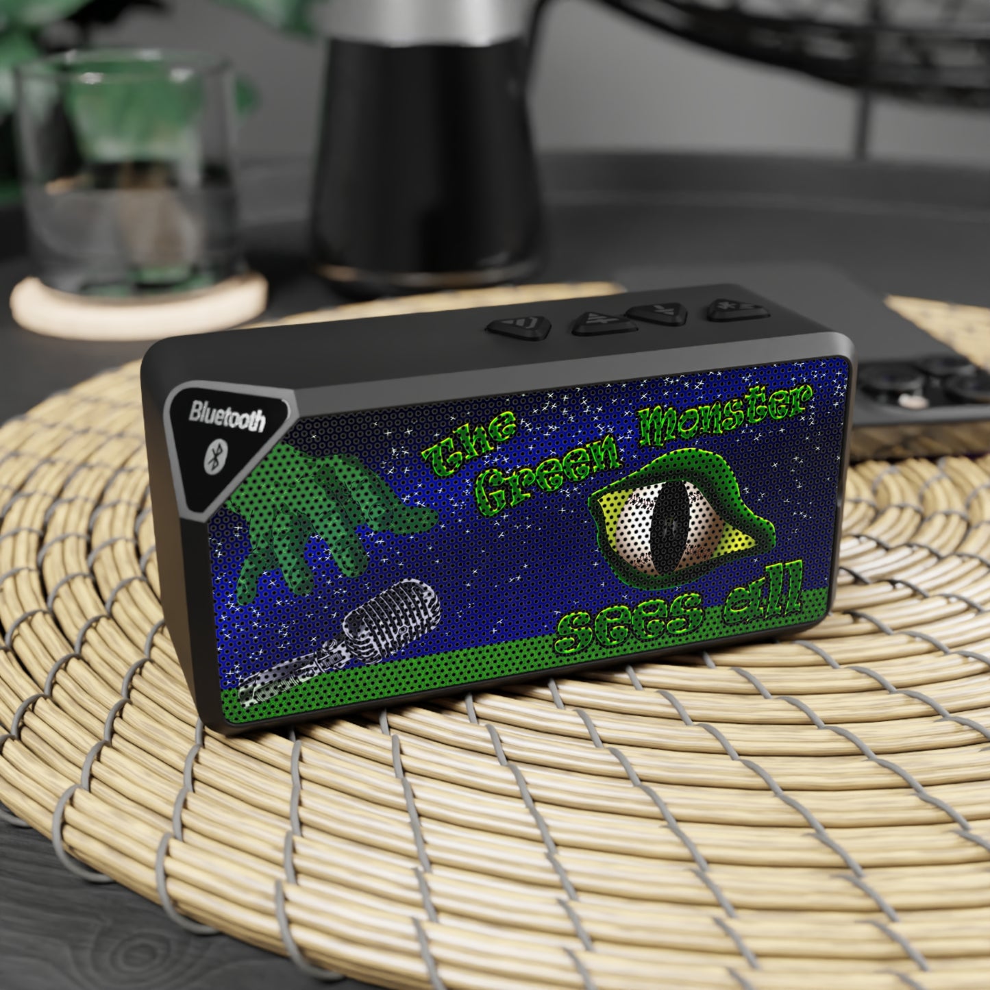 green monster - Jabba Bluetooth Speaker ('snoops' background)