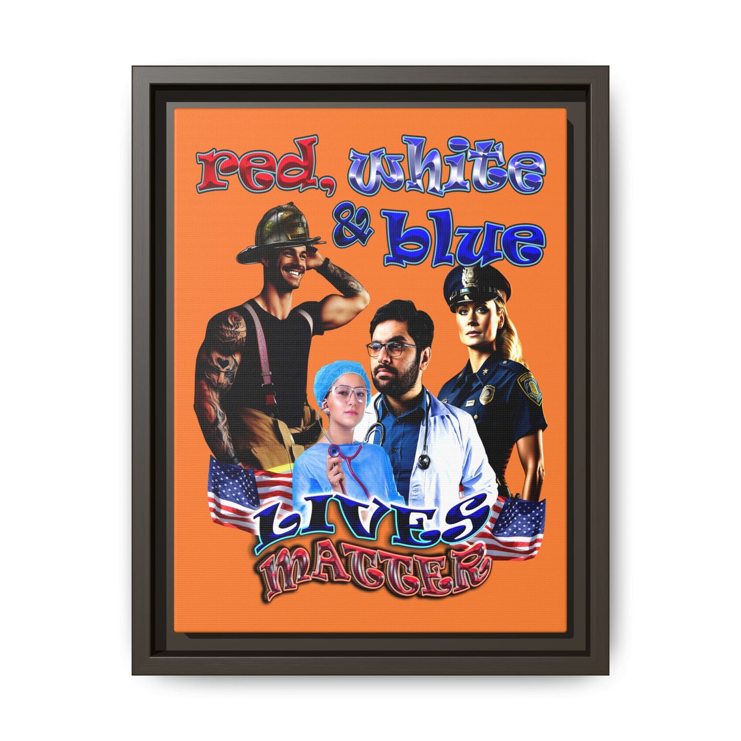 rw&b lives matter - framed canvas art (crusta)